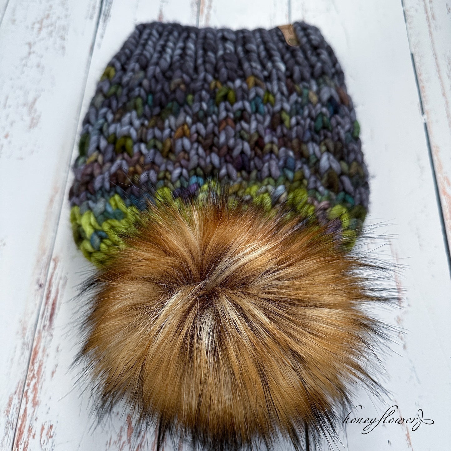 Sunrise Beanie with pom | Spring Mountains | 100% merino wool