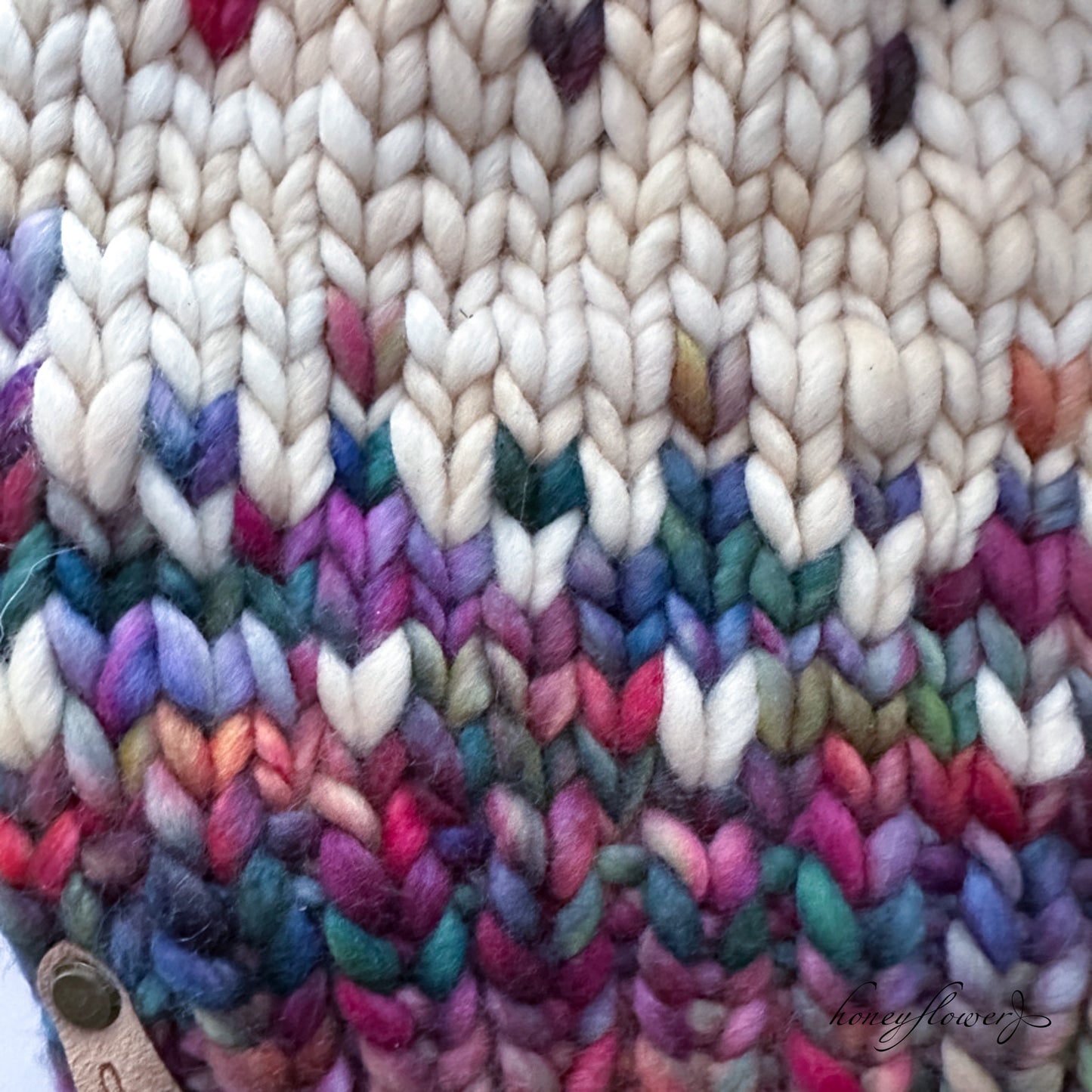 Winterfell Beanie with pom | Mountain Wildflowers & wheat | 100% merino wool