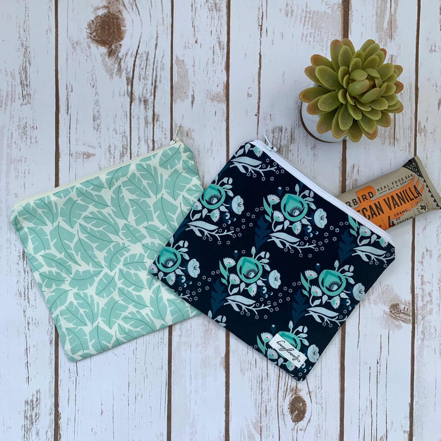 Reusable Snack Pouch | pack of 2 | 100% organic cotton | choice of prints