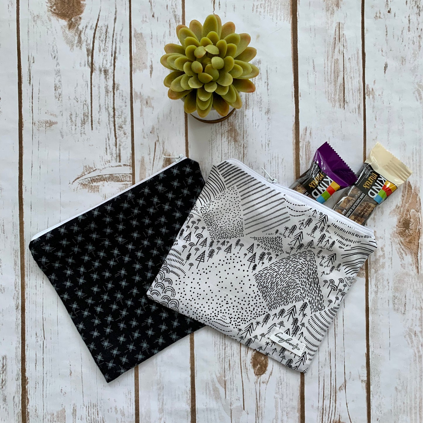 Reusable Snack Pouch | pack of 2 | 100% cotton | choice of nature prints