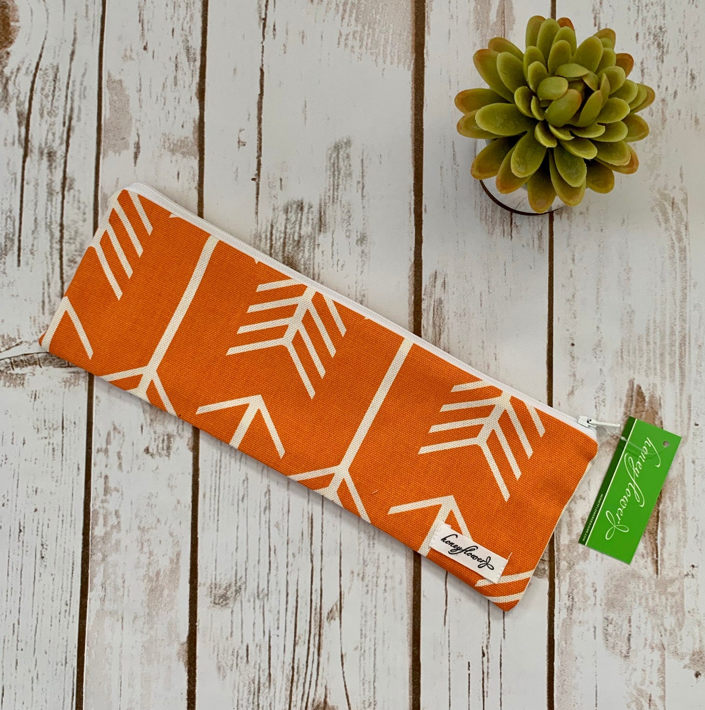 Zip Pencil Case | orange arrows