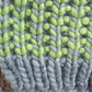 Riverbend beanie with pom | gray and lime green | 100% merino wool