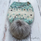 Winterfell Beanie with pom | seafoam and cream | 100% merino wool