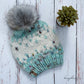 Winterfell Beanie with pom | seafoam and cream | 100% merino wool