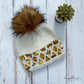 Looking Glass Brim hat with pom | gold and cream | 100% merino wool