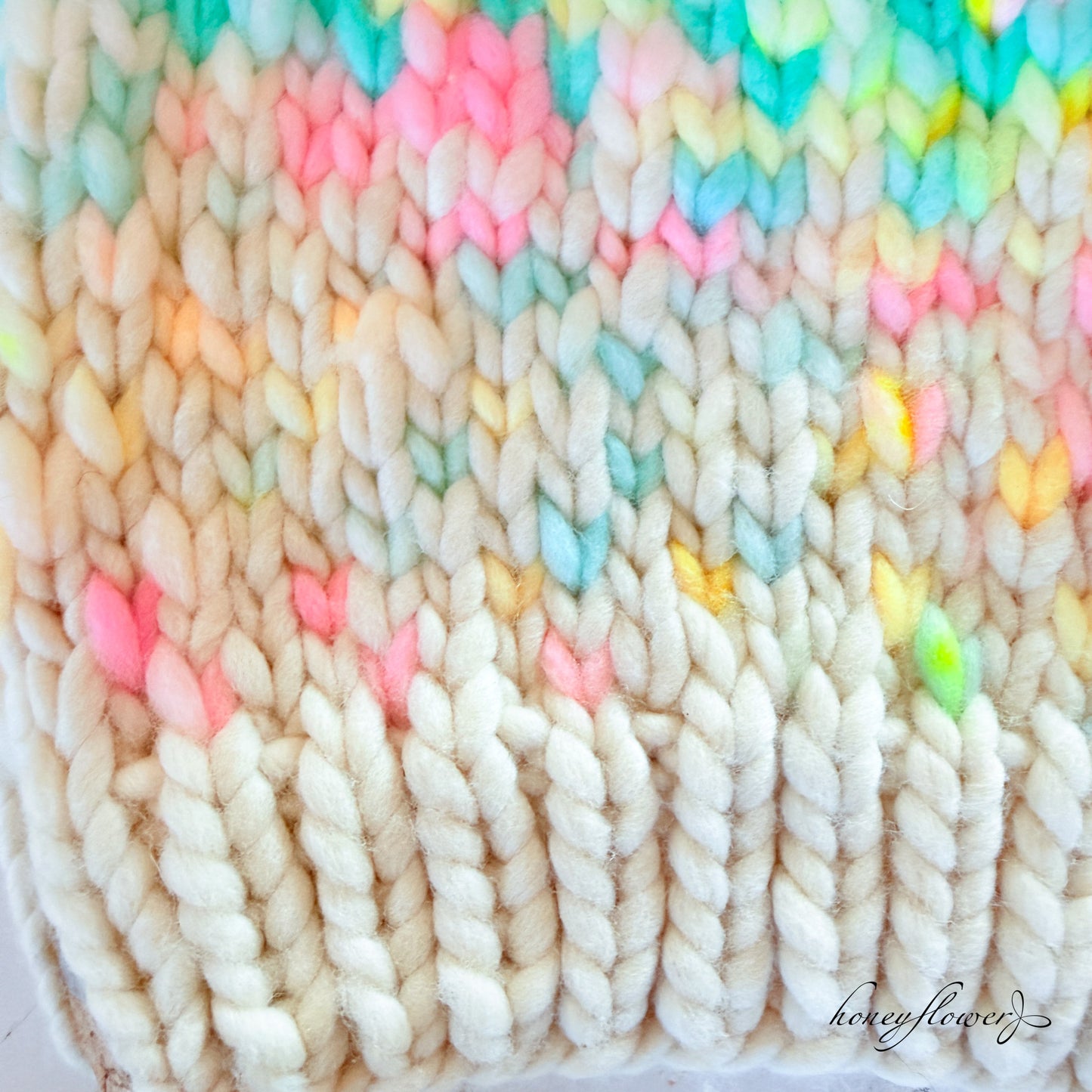 Sunrise beanie | teal pastels | 100% merino wool