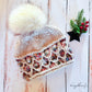 Looking Glass Brim hat with pom | wildflower and oatmeal | 100% merino wool
