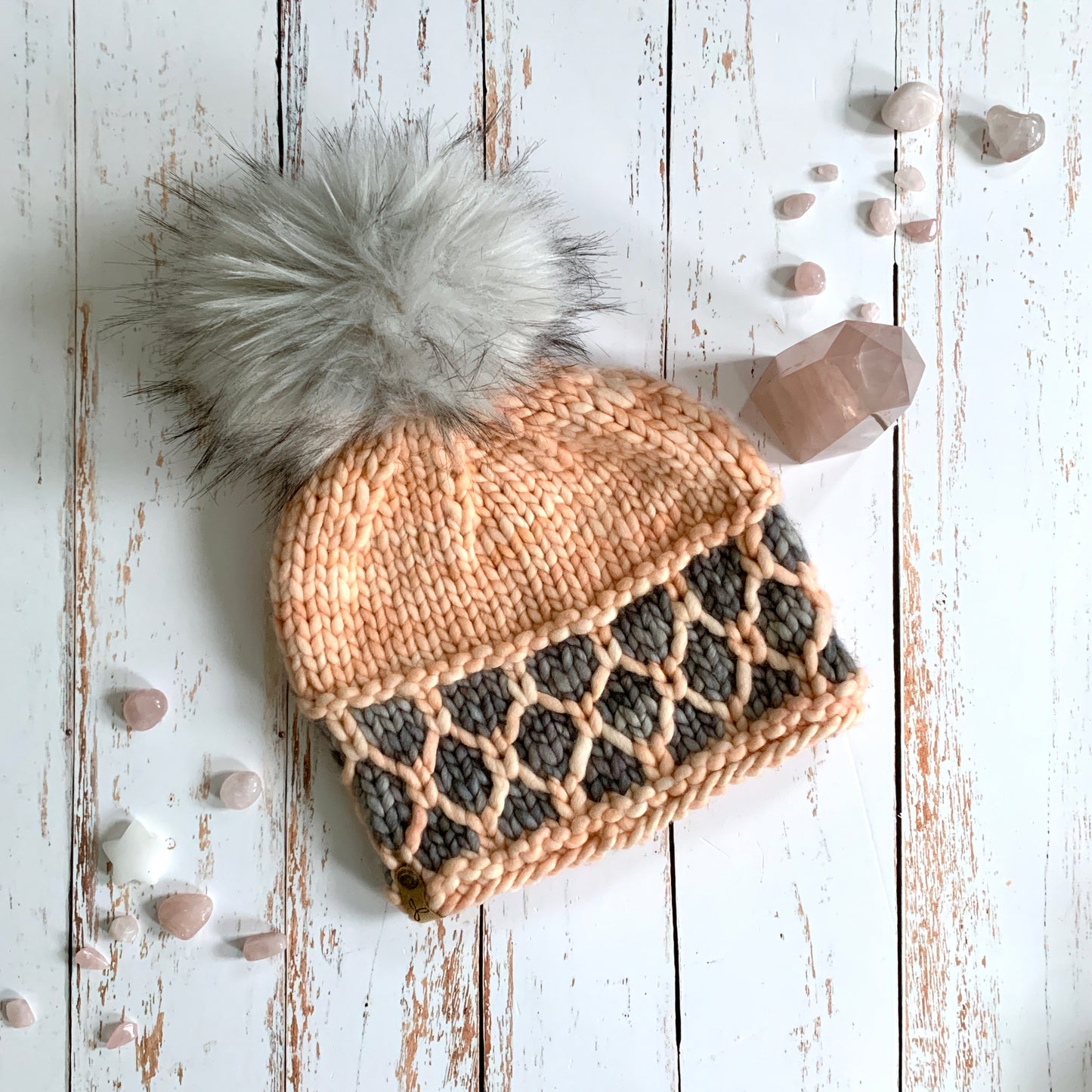 Looking Glass Brim hat | peach & stormy gray