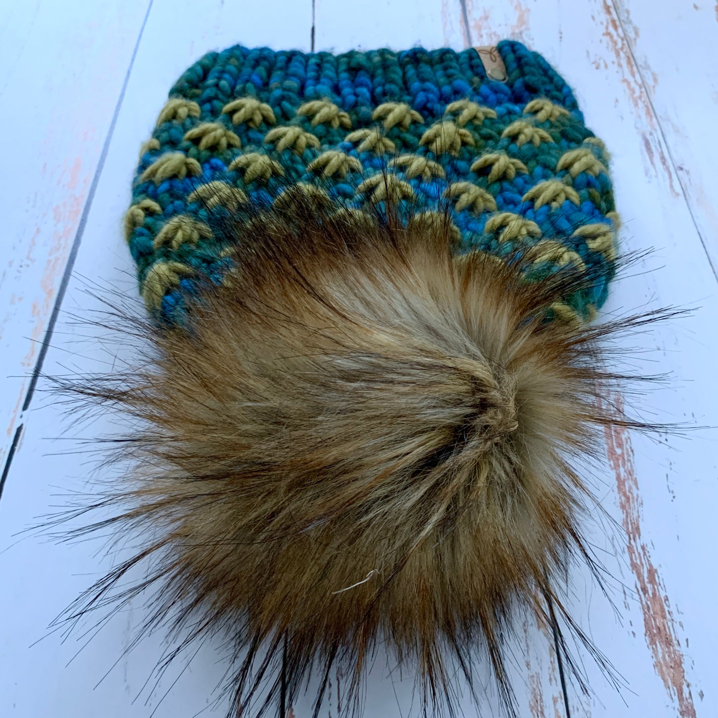 Lotus Flower beanie | blue & green