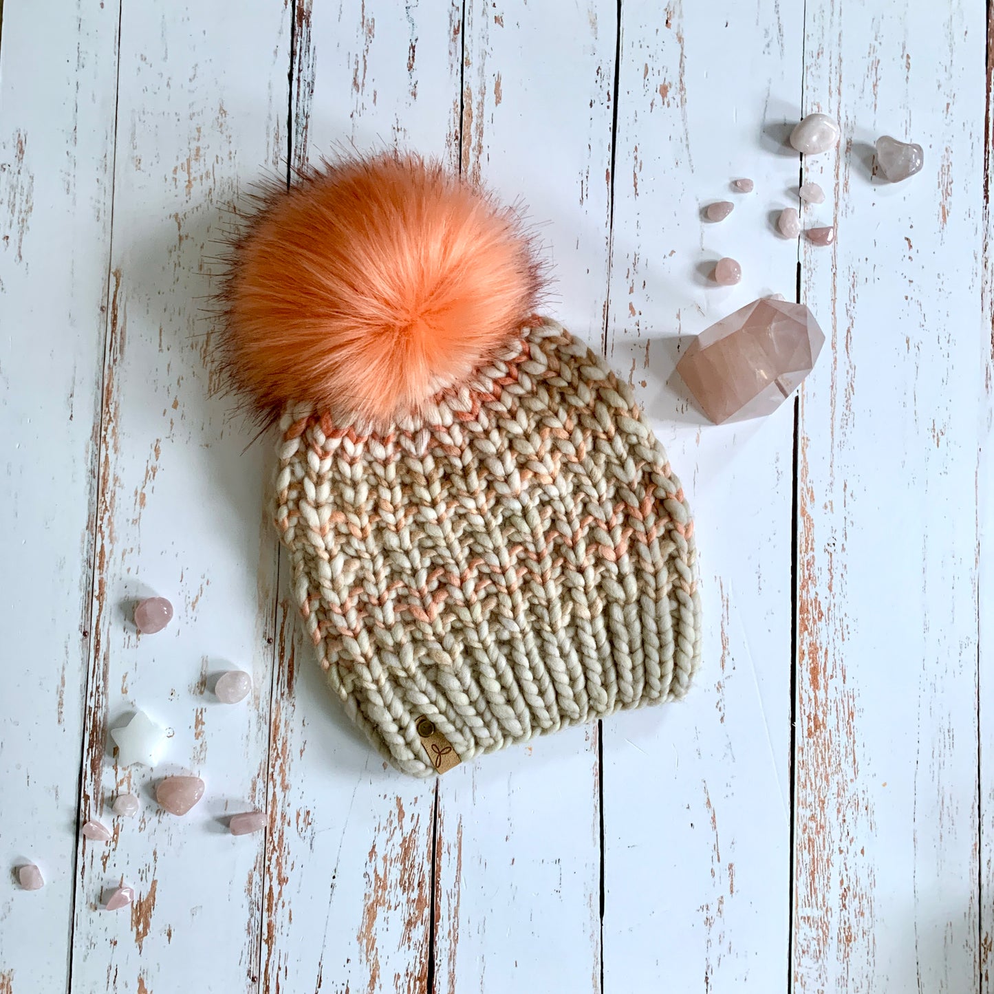 Riverbend Beanie | sand & coral