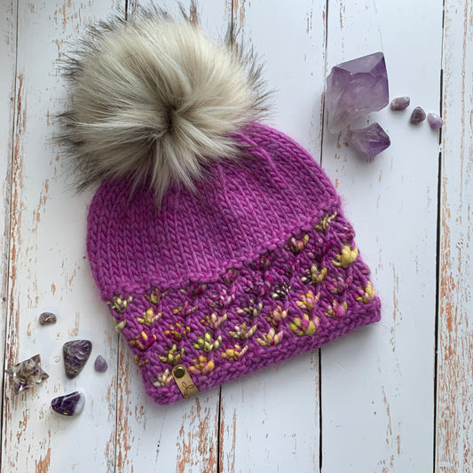Lotus Flower Brim hat | orchid & purple twist