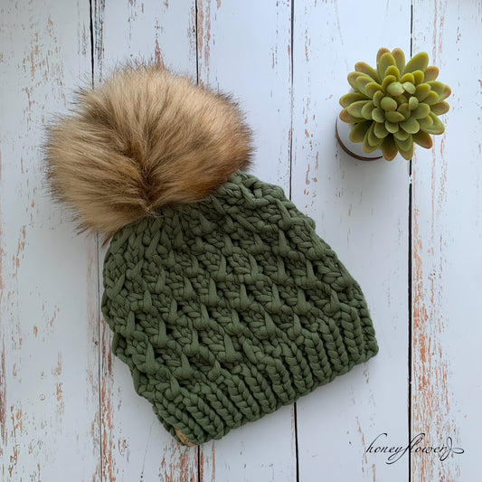 Snowscape Beanie | Olive Green