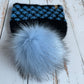 Lotus Flower Brim hat | black and sapphire