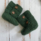 Falling for You Baby Hat & bootie set | pine and oatmeal | 6-9 months