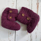 Falling for You Baby Hat & bootie set | vintage rose and plum | 6-9 months