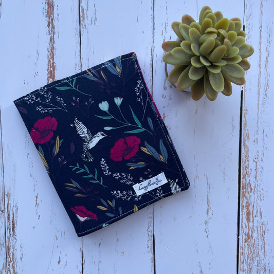 Little List Keeper | sketch pad |  navy floral hummingbirds