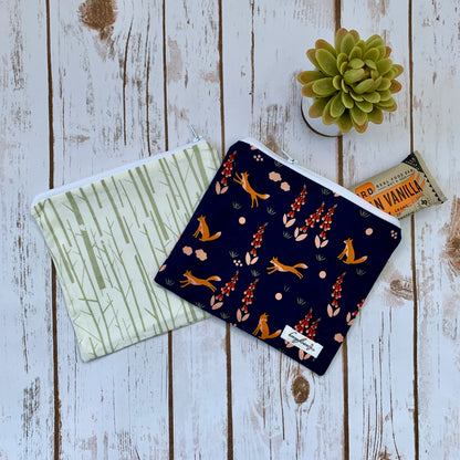 Reusable Snack Pouch | pack of 2 | 100% organic cotton | choice of prints