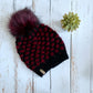 Lotus Flower beanie | black and crimson