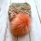 Lotus Flower beanie | sand and coral