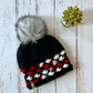 Lotus Flower Brim hat | black, red and white