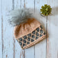 Looking Glass Brim hat | peach & stormy gray