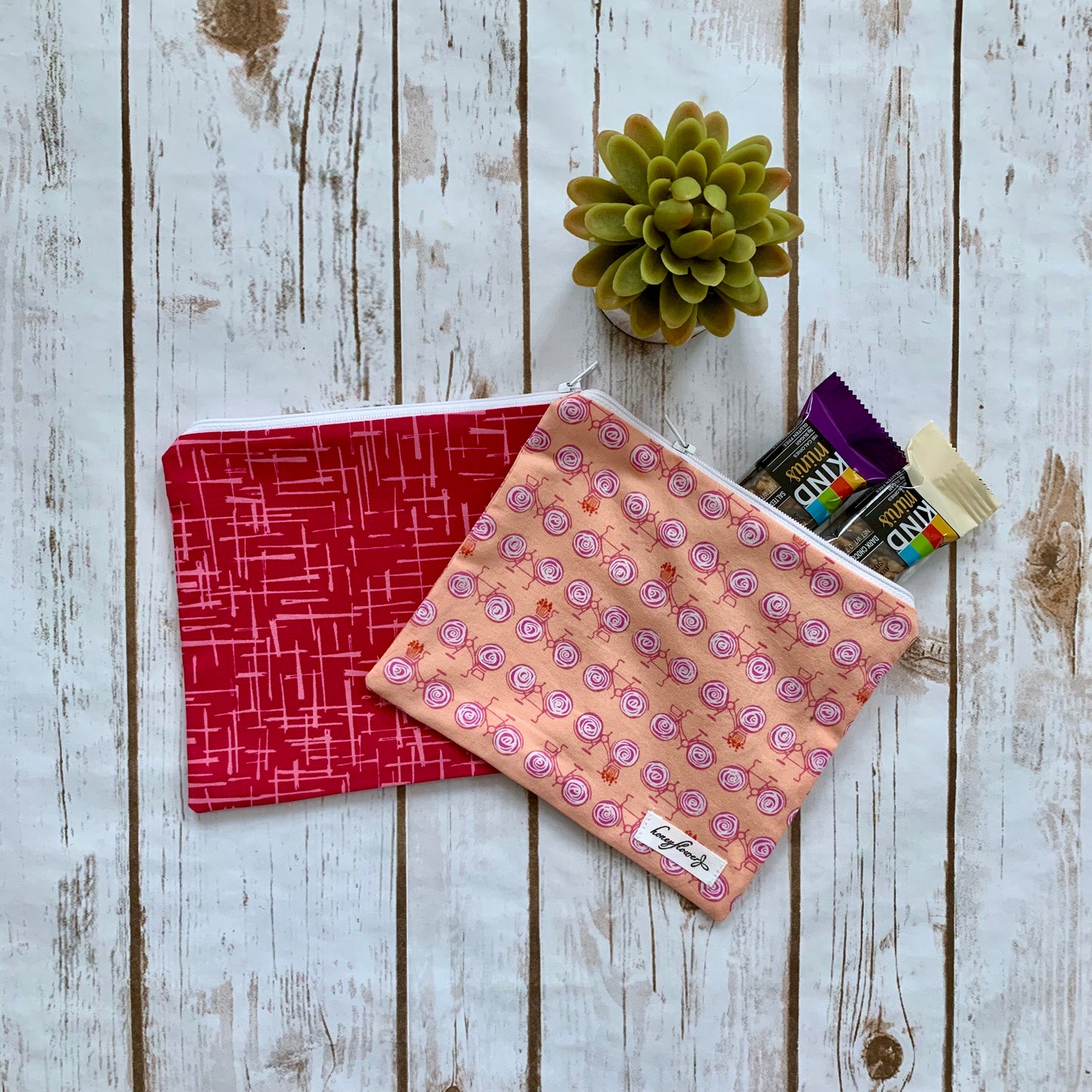 Reusable Snack Pouch | pack of 2 | 100% cotton | choice of floral & nature prints