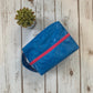 Zip Box Bag - water resistant cotton laminated zippered box bag - blue swirls