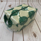Zip Box Bag - water resistant cotton laminated zippered box bag - large green circle pattern