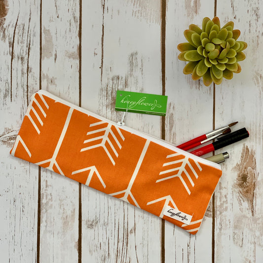 Zip Pencil Case  | orange arrows