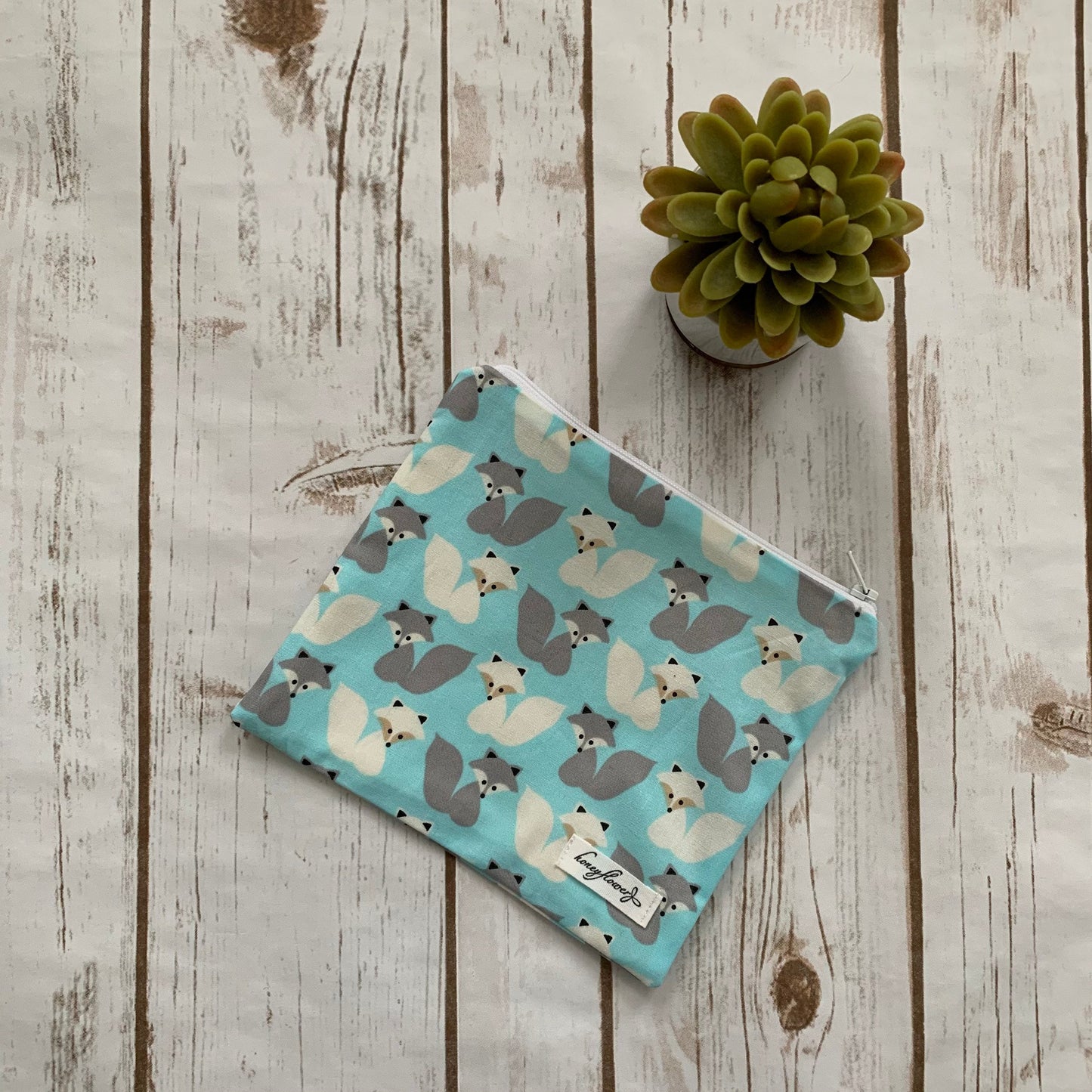 Reusable Snack Pouch | pack of 2 | 100% cotton | foxes